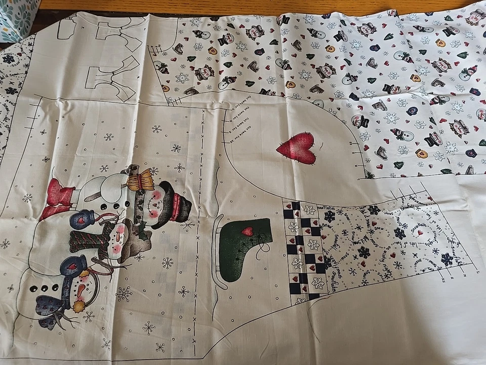 Chaleco de tela de algodón Marcus Bros. Dianna Marcum Snow Buddies corte y costura de panel Foto 4 de 4