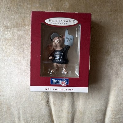 New Hallmark NFL Collection 1996 Oakland Raiders Keepsake Ornament Rare Mouse