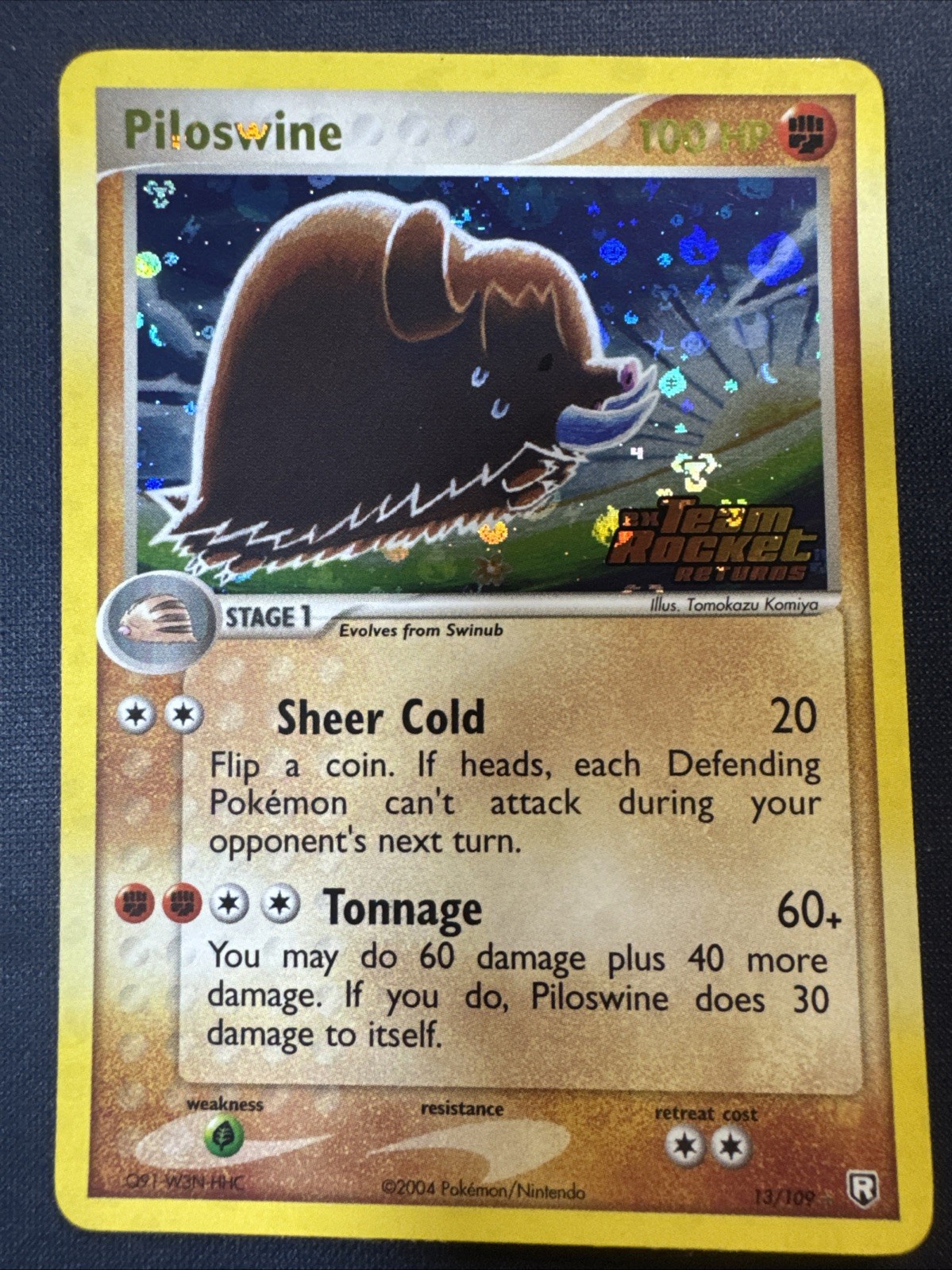 Piloswine Reverse Holo 13/109 Ex Team Rocket Returns NM