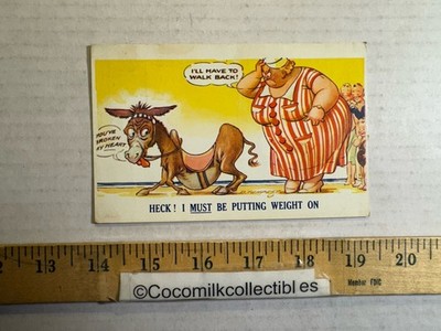 Vintage I'll Have To Walk Back ! Heck ! I Must Be Putting Weight On Postcard
