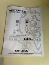 Manual For VocoPro UHF-3205 Rechrg. Dual-Channel UHF Wireless Microphone System