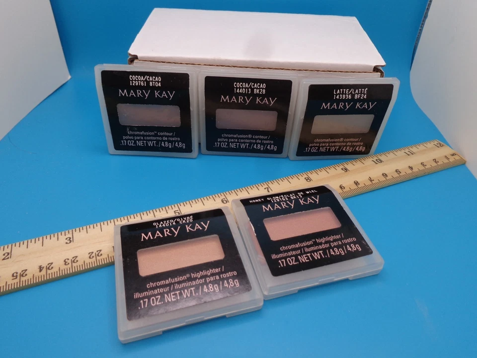 5 Mary Kay Chromafusion CONTOUR & HIGHLIGHTERS GLAZED,HONEY GLOW,COCOA & LATTE - Image 2 of 4