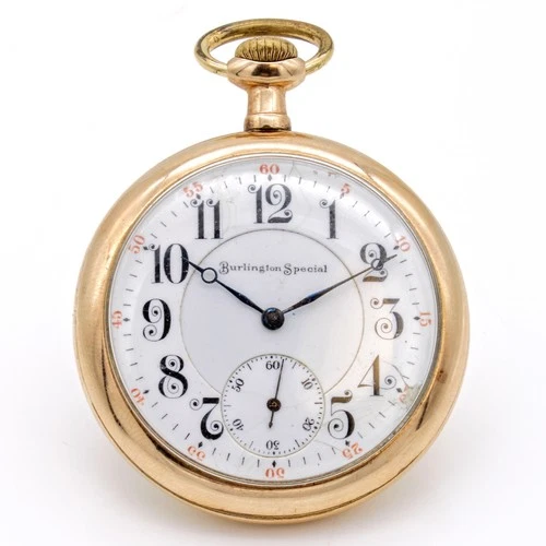 Antique Burlington Special Illinois 19j 16s Open Face Mens Pocket Watch#WB4110-5