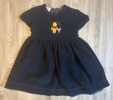 Winnie the Pooh and piglet vintage black Embroidered dress size 4-5T girls