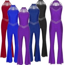 Women Jumpsuit Leotards Bodysuit Unitard Dancewear Figure 1-Piece Samba Latin