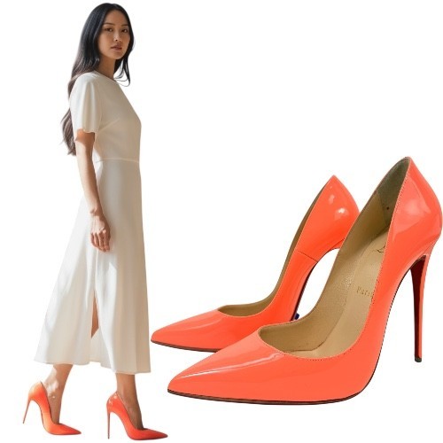 Christian Louboutin So Kate Patent Leather Heels Flamingo Coral Womens Size 39