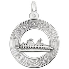 Vancouver Alaska Cruise Ship Ring Charm - Metal - Sterling Silver