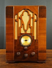 Old Antique Wood Zenith Vintage Tube Radio - Restored & Working Deco Tombstone