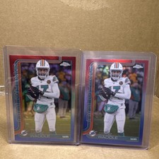 2022 Topps Chrome Rookie Phenom Jaylen Waddle #186 Miami Dolphins Lot 2