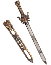 BRONZE SWORD WITH SCABBARD AND RED STONE 60cm Fancy Dress Accessory 09839