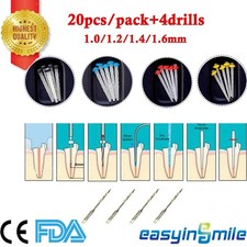 20Pc Dental Endo Root Canal Endo Glass Quartz Fiber Post Thread Screw Resin Post