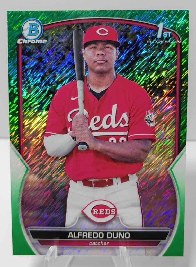 2023 Bowman Chrome Alfredo Duno #BCP-238 Green Shimmer Refractor 33/99 Reds