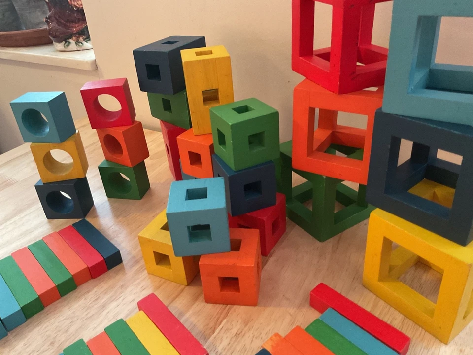 60 piece Twig Building Block Set Fat Brain Toy Quality Colorful Wood Block STEM - Image 4 of 4