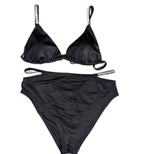 Victoria's Secret Rhinestone Strap Triangle Bikini Top and High-Waist Cheeky Bot