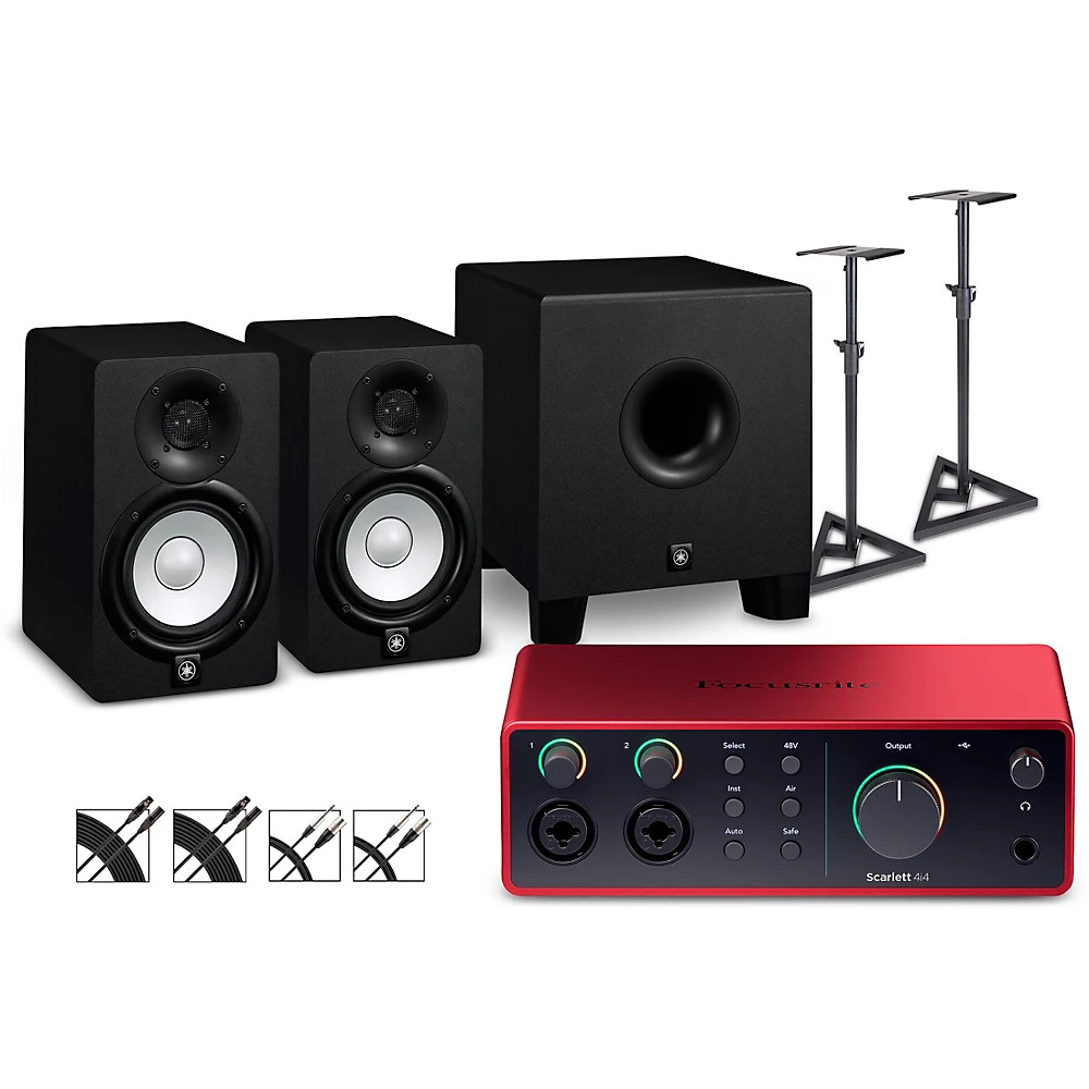 Focusrite Scarlett 4i4 Gen 4 wYamaha HS Studio MonitorsSubwoofer Bundle HS5 223290₽