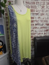 Cato Womens Casual Dress Sz 18/20 Green Blue Drawstring Side