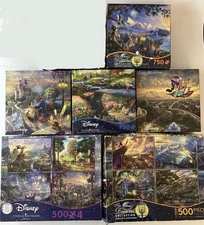 Thomas Kinkade Lot of 11 Puzzles 500/750 Pieces NEW & Pre-Owned CEACO G4