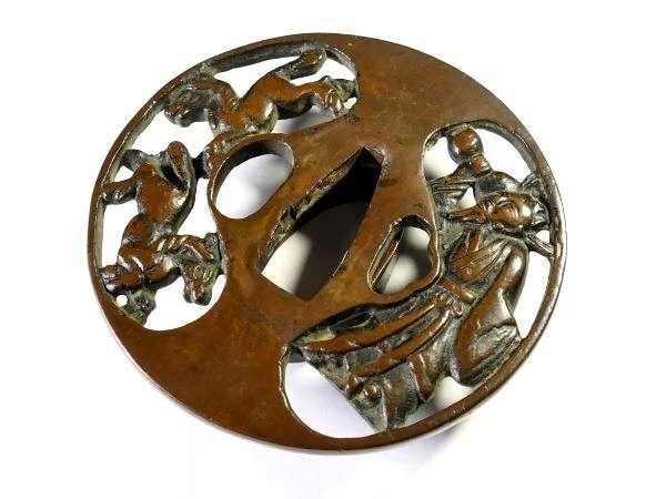 Antique Horse from Gourd Tsuba Copper Japanese Samurai Katana Sword Guard Japan - Image 4 of 4