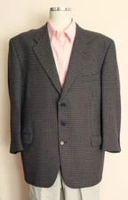 Joseph Abboud 46R Gray Brown Check Tweed Wool Blazer Suit Jacket Sport Coat USA