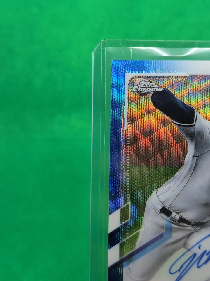 NICK NELSON 2021 TOPPS CHROME ROOKIE BLUE WAVE REFRACTOR AUTOGRAPH AUTO RC /150! - Image 3 of 4