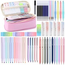 Aesthetic School Supplies Cute Pencil Case Pastel Highlighters Pens 59 PCS