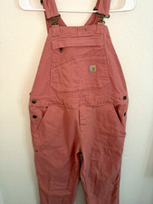 Carhartt Women  s M 8-10 Pink Crawford Double Front Bib Overalls Workwear