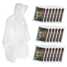 Rain Poncho, Disposable Rain Ponchos for Adults with Drawstring Hood, Waterpr...