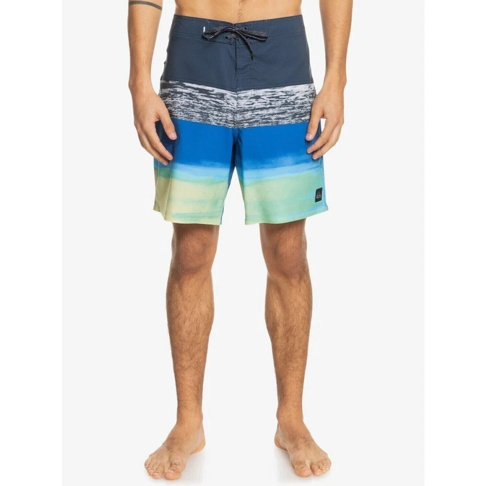 Quiksilver Surfsilk Panel 18'' Short de Bain Navy Blazer 2021 Costume New Surf S - Photo 3/3