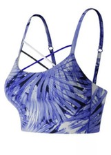 Womens New Balance Cool Crop Non Wired Light Padding - Blue/White Small