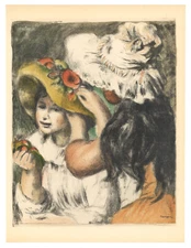 Renoir lithograph - Pinning the Hat