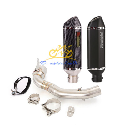 370mm Motorcycle Mufflers Exhaust Mid Link Pipe  Modified For Duke 200 2020-2023