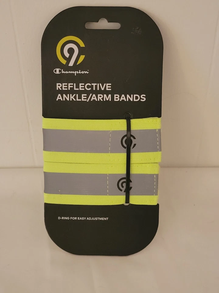 冠军反光踝/臂带 d 形环便于调整全新带标签! — 第 2/4 张图片