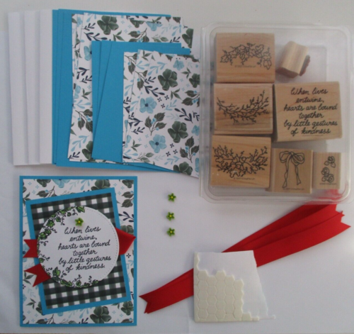 Stampin Up! Card Making Kit from set "When Lives Entwine" Make total 4 +SetStamp
