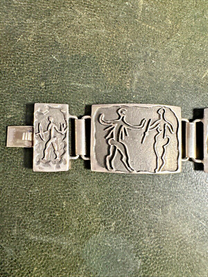 60er Jahre 19,4 cm Guss massiv Metallguss südafrikanische Platte Armband Tribal Art