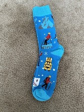  Snowhiking  Novelty Unisex Crew Socks Blue One Size