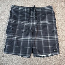 O'Neill Plaid Board Shorts Swim Trunks with Cargo Pocket Size 36