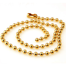 Men's Gold Tone Stainless Steel Ball Bead Chain Necklace or Bracelet 6/8/10MM