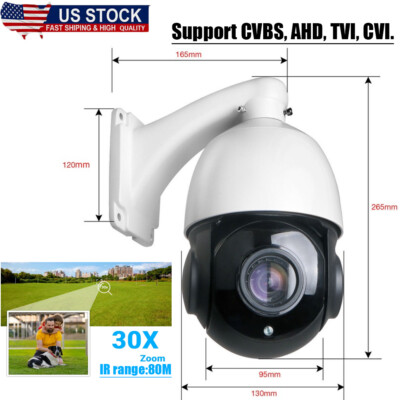 30X Zoom PTZ Speed Dome Camera 4in1 AHD/TVI /CVI/CVBS 2MP Outdoor CCTV Sony CMOS