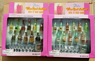 GLORIA 2 WINE RACK CABINET A & B BOTTLES LIQUOR PLAY SET DOLL HOUSE Furniture