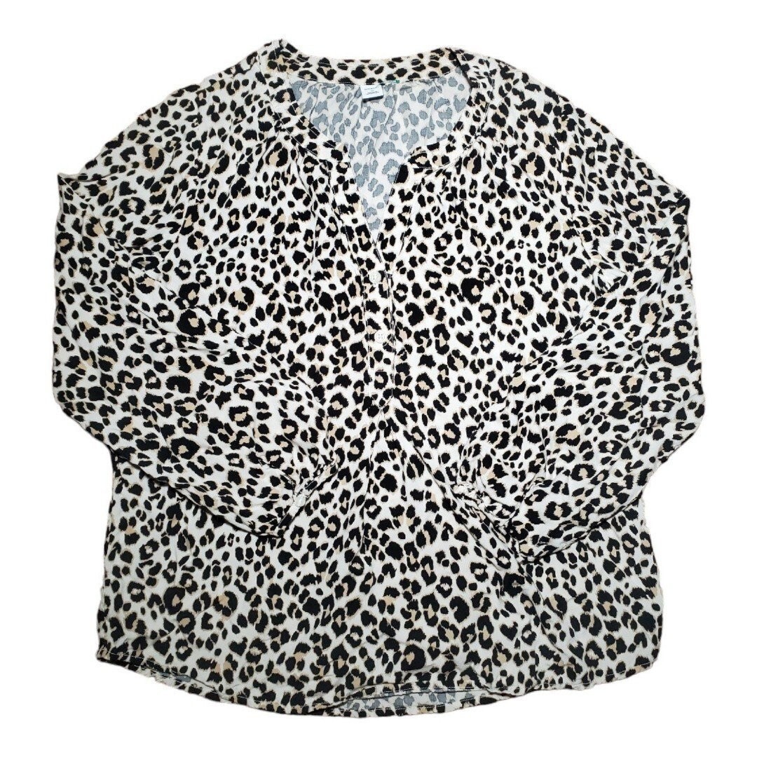 Old Navyy Size M Leopard Print Relaxed Popover Blouse for Women