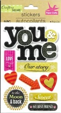Love You & Me Story Sweet Best Friend Spouse Partner Crafter's Square Stickers