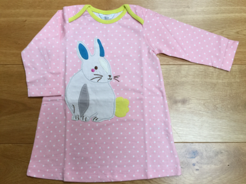 BABY GIRLS X MINI BODEN RABBIT BUNNY APPLIQUE JERSEY DRESS 0 3 6 12 18 EASTER - Picture 1 of 8