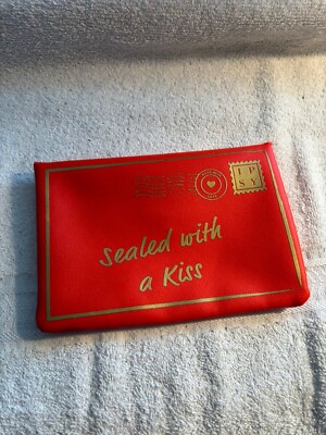 SEALED WITH A KISS RED MAKE UP BAG/HAND PURSE