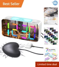 RGB Extra Loud Alarm Clock with Bed Shaker for Heavy Sleepers & Hearing Impaired