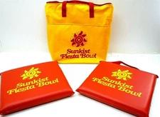 2 Vintage SUNKIST FIESTA BOWL Seat Cushions with Original Bag 