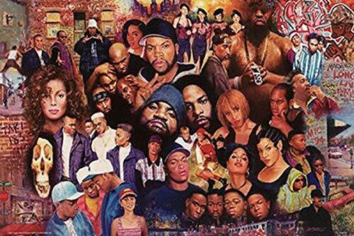 Laminated Legends of Rap & Hip Hop Music Poster 24x36 inch