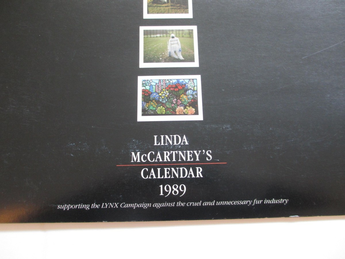 LINDA McCARTNEY very rare 1989 calendar LYNX Anti-Fur Campaign