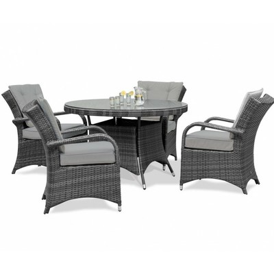 Houston Rattan Outdoor Garden Furniture 4 Seater Grey ...