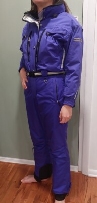 NWOT Obermeyer Velocity Woman One Piece Purple Ski Suit Size 8 Petit Hooded