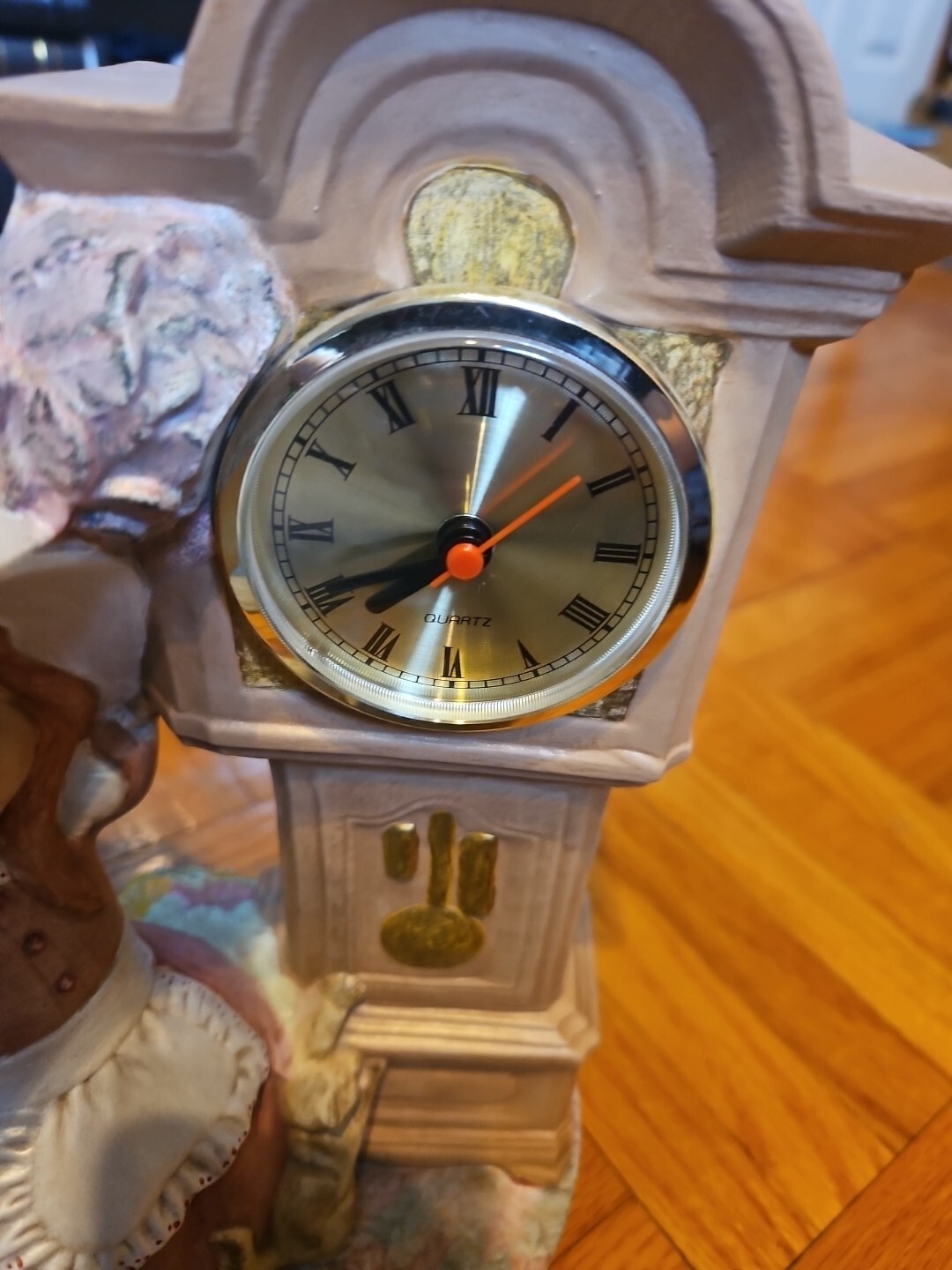 Byron Molds 1974 Girl Ceramic Grandfather West Germany Clock Hand Painted Works!